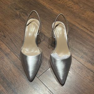 Ann Taylor Silver Sling-backs